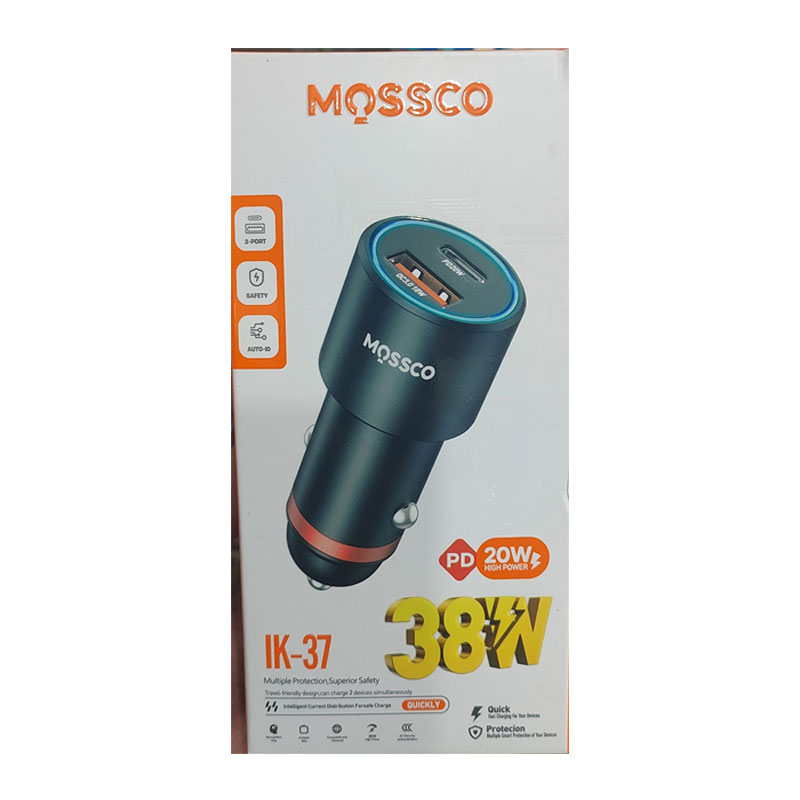 شارژر فندکی A+C توان 38 وات (IK-37)